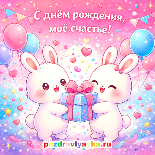 Открытка «День рождения» — мультяшные, для жене — № 4