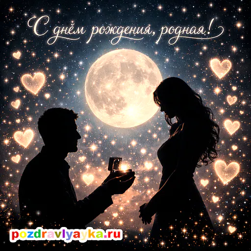 Открытка «День рождения» — романтические, для жене — № 3