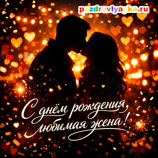 Открытка «День рождения» — романтические, для жене — № 4