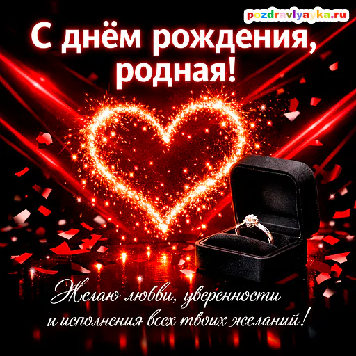 Открытка «День рождения» — романтические, для жене — № 5