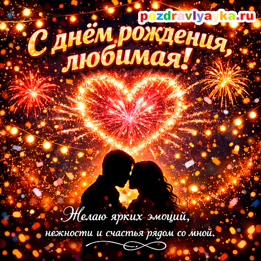 Открытка «День рождения» — романтические, для жене — № 6