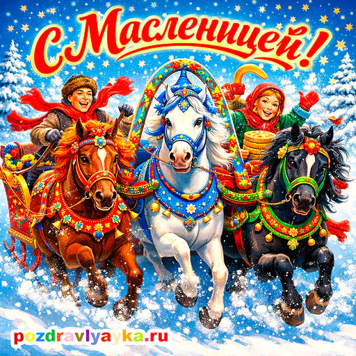 Открытка «Масленица» — мультяшные — № 3