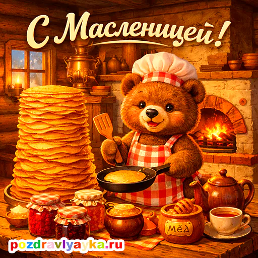 Открытка «Масленица» — мультяшные — № 4