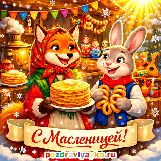 Открытка «Масленица» — мультяшные — № 6