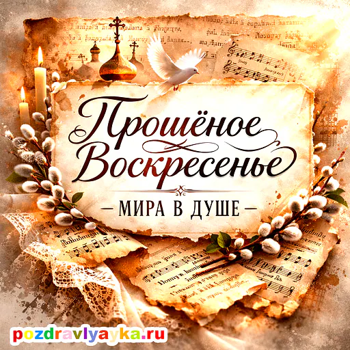 Открытка «Прощёное воскресенье» — типографические — № 6
