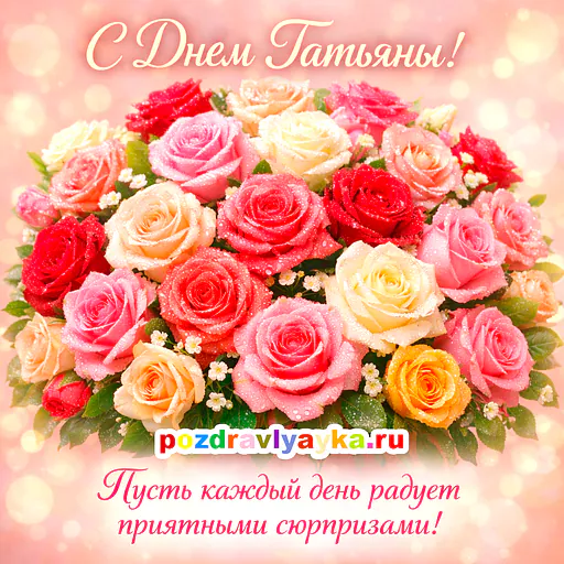 Открытка «Татьянин день» — цветы — № 1