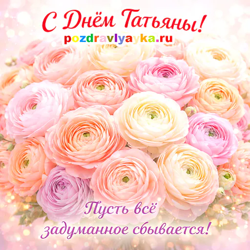 Открытка «Татьянин день» — цветы — № 6