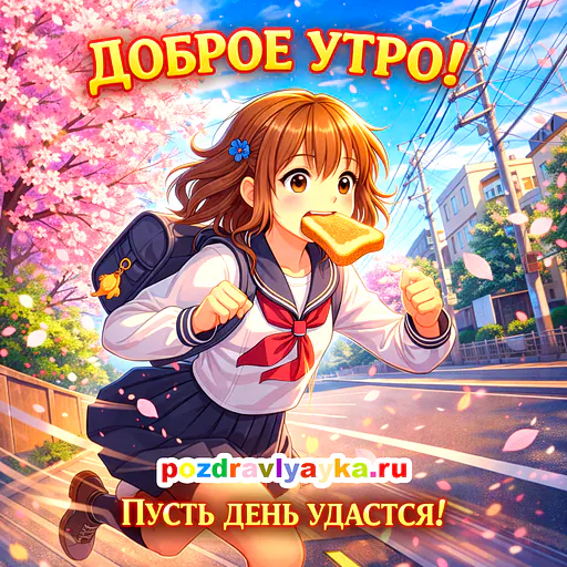 Открытка «Доброе утро» — аниме — № 5