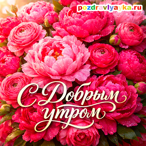 Открытка «Доброе утро» — цветы — № 11