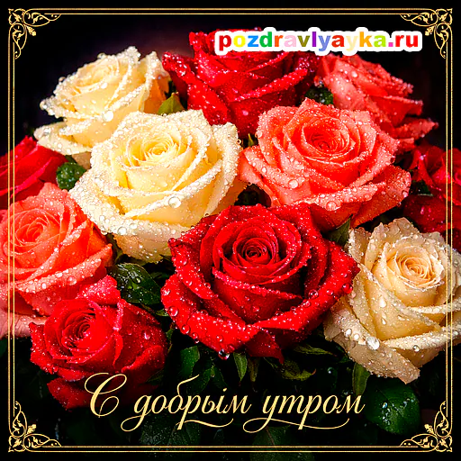 Открытка «Доброе утро» — цветы — № 12