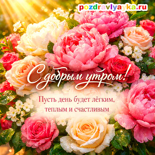 Открытка «Доброе утро» — цветы — № 13