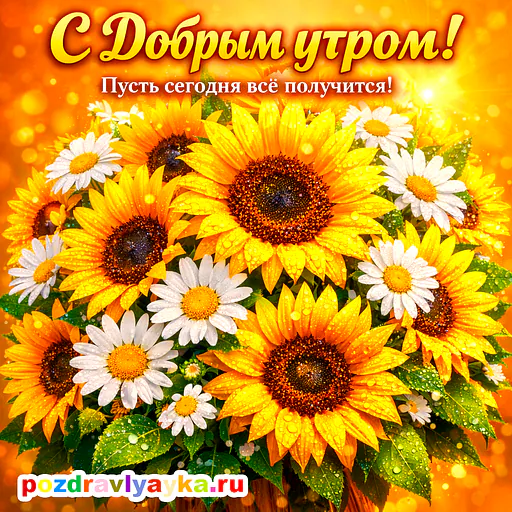 Открытка «Доброе утро» — цветы — № 15