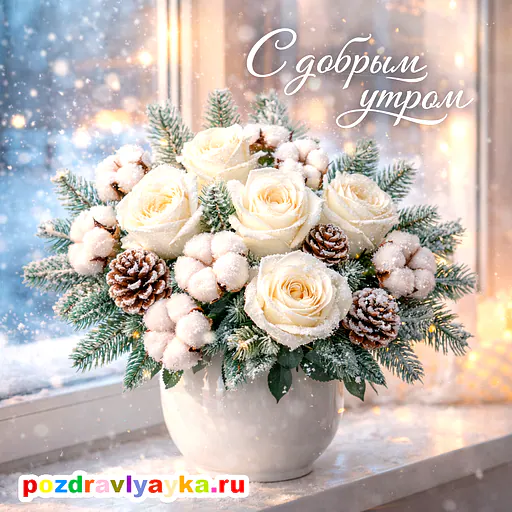 Открытка «Доброе утро» — цветы — № 19