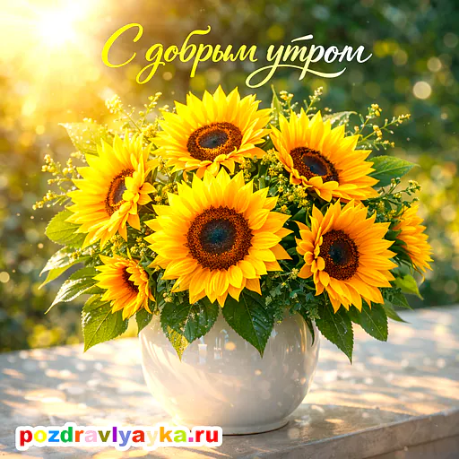 Открытка «Доброе утро» — цветы — № 20