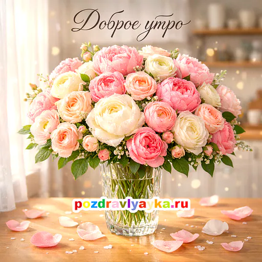 Открытка «Доброе утро» — цветы — № 22