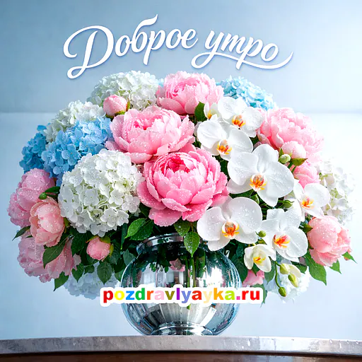 Открытка «Доброе утро» — цветы — № 27