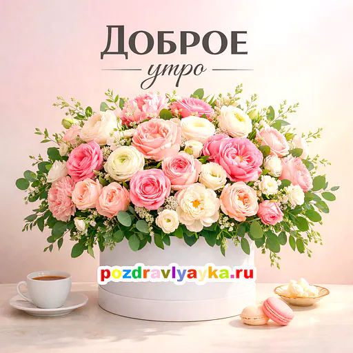 Открытка «Доброе утро» — цветы — № 28