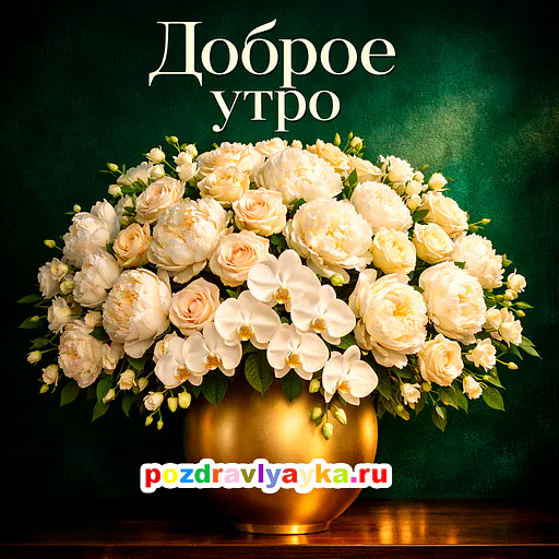 Открытка «Доброе утро» — цветы — № 30
