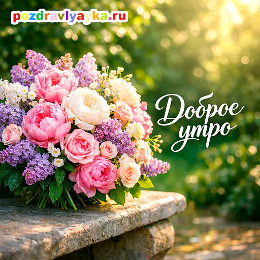 Открытка «Доброе утро» — цветы — № 31