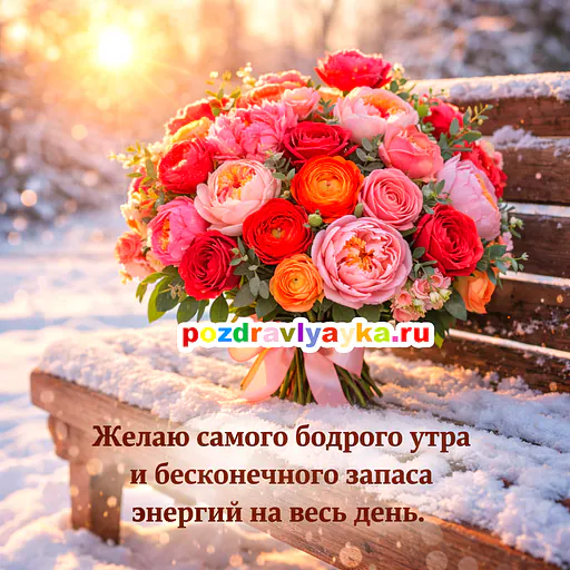 Открытка «Доброе утро» — цветы — № 7