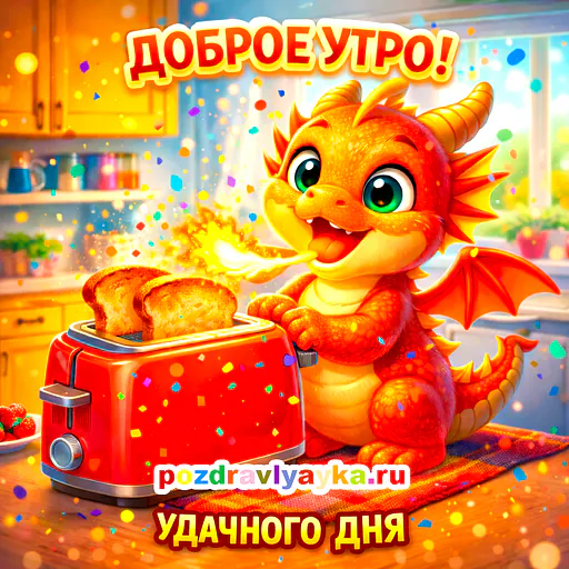 Открытка «Доброе утро» — мультяшные — № 16