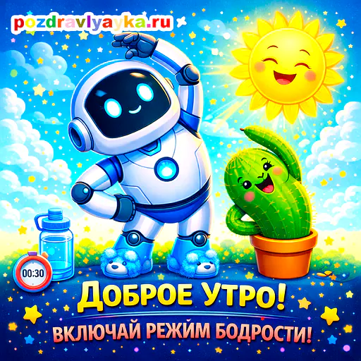 Открытка «Доброе утро» — мультяшные — № 23