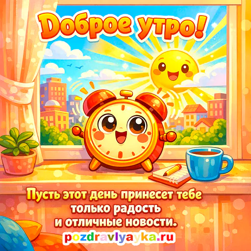 Открытка «Доброе утро» — мультяшные — № 29