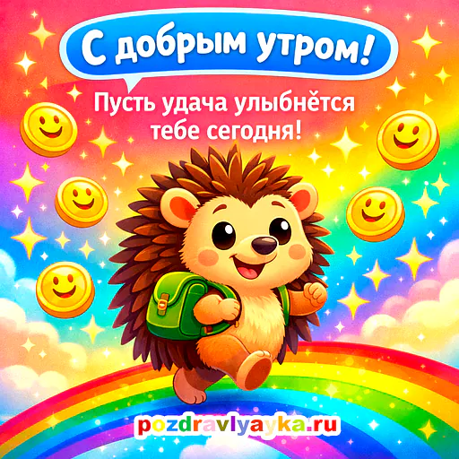 Открытка «Доброе утро» — мультяшные — № 34