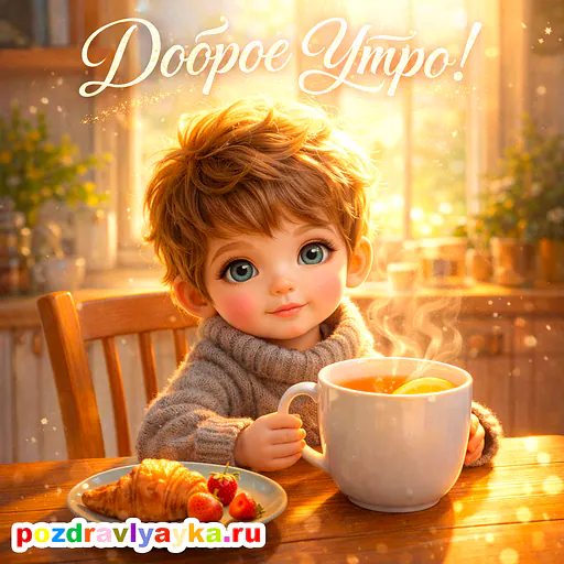 Открытка «Доброе утро» — полуреалистичные — № 2