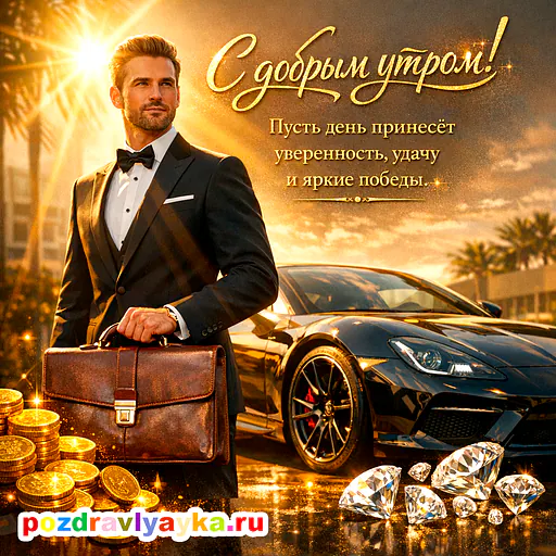 Открытка «Доброе утро» — роскошные — № 1