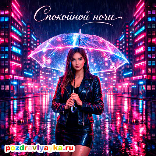 Открытка «Спокойной ночи» — киберпанк — № 10