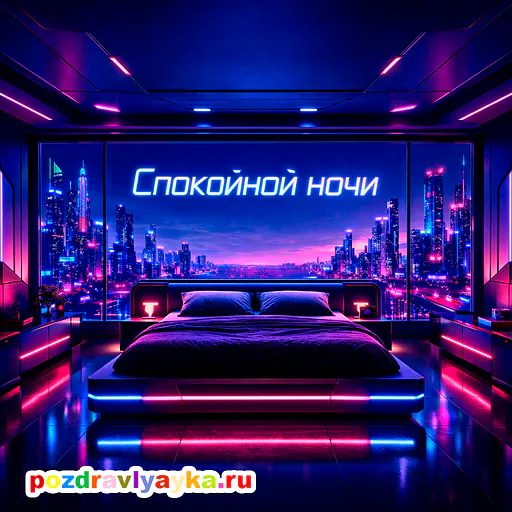 Открытка «Спокойной ночи» — киберпанк — № 5