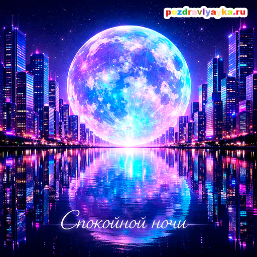 Открытка «Спокойной ночи» — киберпанк — № 8