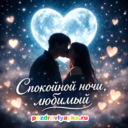 Открытка «Спокойной ночи» — любимому — № 1