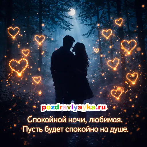 Открытка «Спокойной ночи» — любимой — № 3