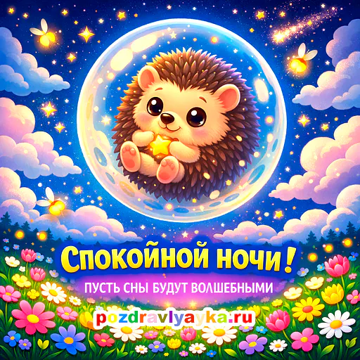 Открытка «Спокойной ночи» — мультяшные — № 13