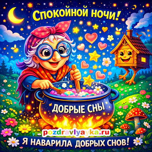 Открытка «Спокойной ночи» — мультяшные — № 14