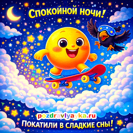 Открытка «Спокойной ночи» — мультяшные — № 15