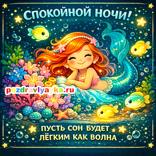 Открытка «Спокойной ночи» — мультяшные — № 18