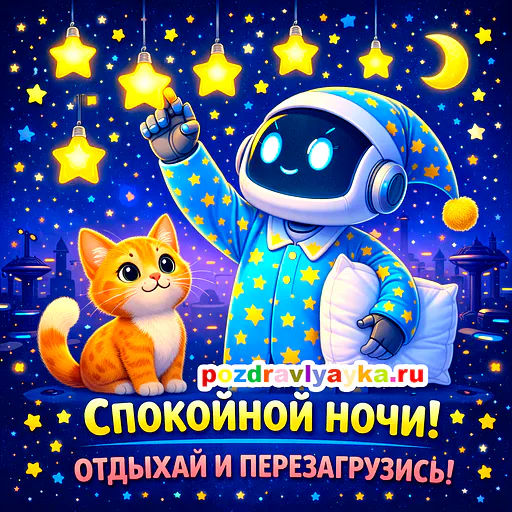 Открытка «Спокойной ночи» — мультяшные — № 20