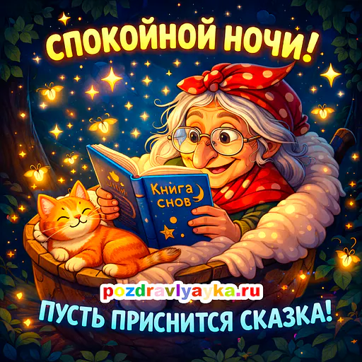 Открытка «Спокойной ночи» — мультяшные — № 21