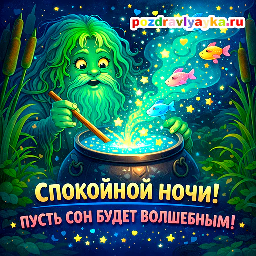 Открытка «Спокойной ночи» — мультяшные — № 22