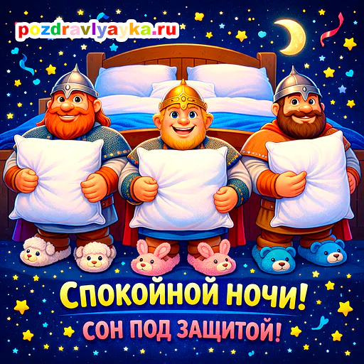 Открытка «Спокойной ночи» — мультяшные — № 24