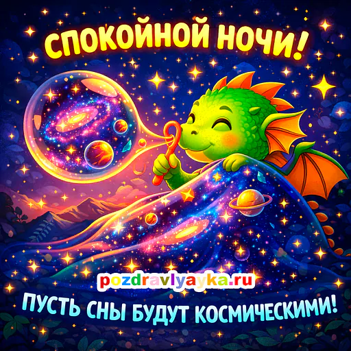 Открытка «Спокойной ночи» — мультяшные — № 25