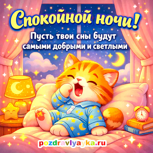 Открытка «Спокойной ночи» — мультяшные — № 28
