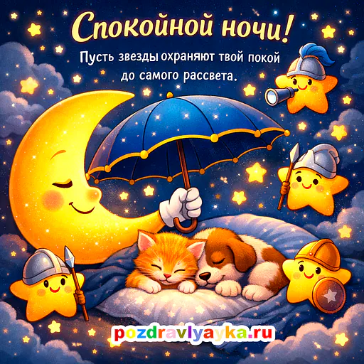 Открытка «Спокойной ночи» — мультяшные — № 30
