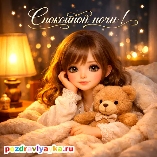 Открытка «Спокойной ночи» — полуреалистичные — № 1