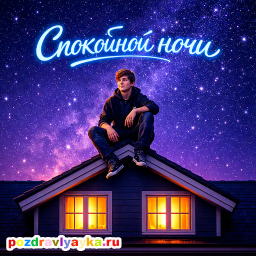 Открытка «Спокойной ночи» — полуреалистичные — № 10