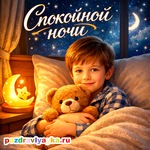 Открытка «Спокойной ночи» — полуреалистичные — № 4