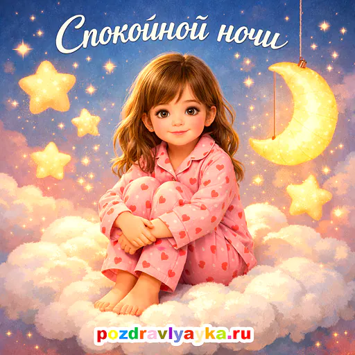 Открытка «Спокойной ночи» — полуреалистичные — № 5